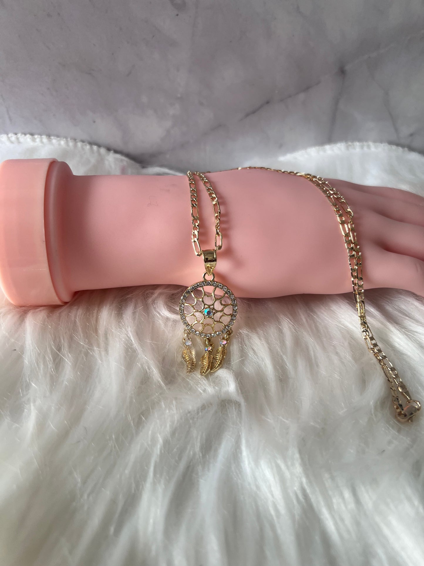 Collar atrapasueños dorado