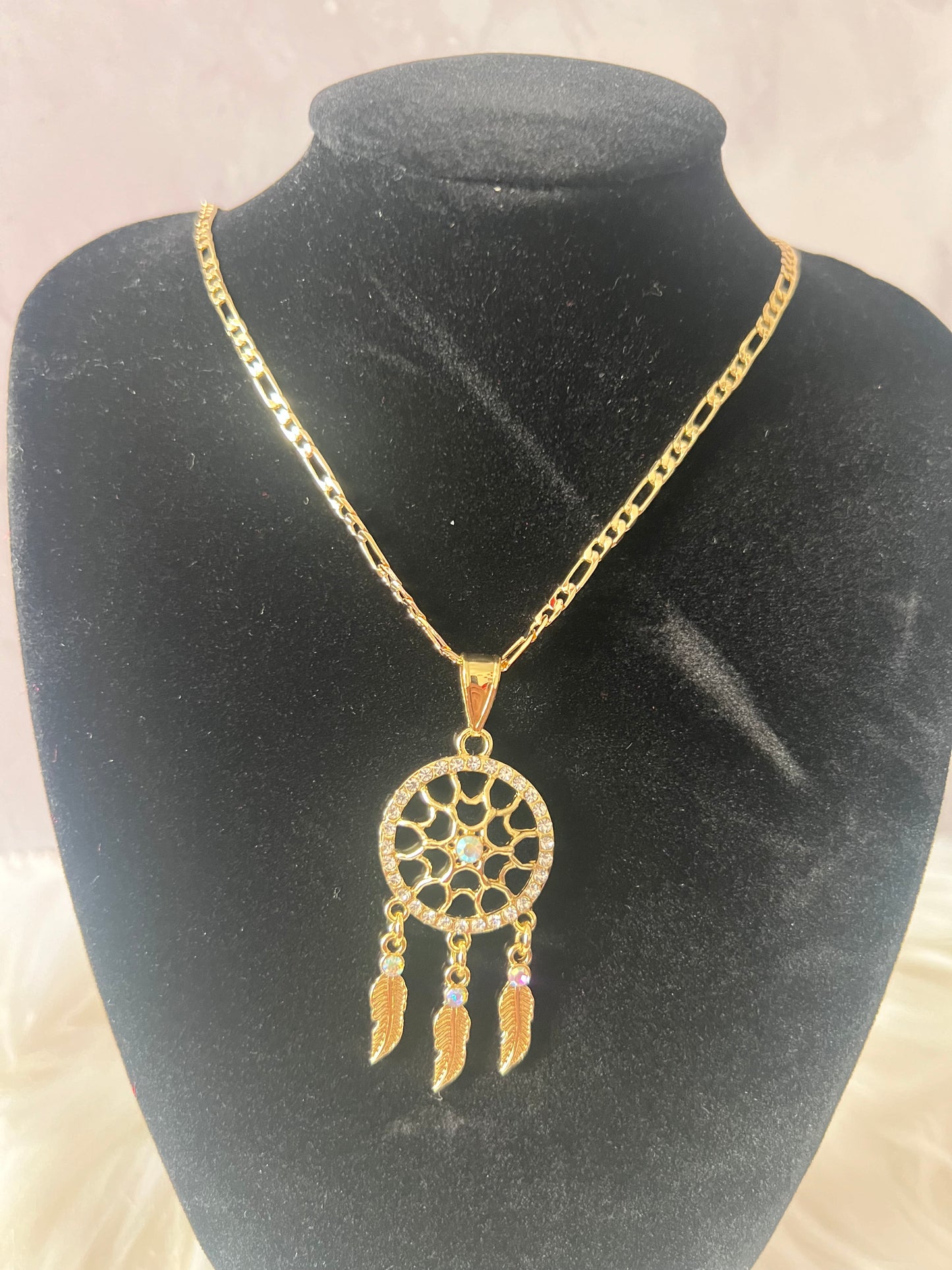 Collar atrapasueños dorado