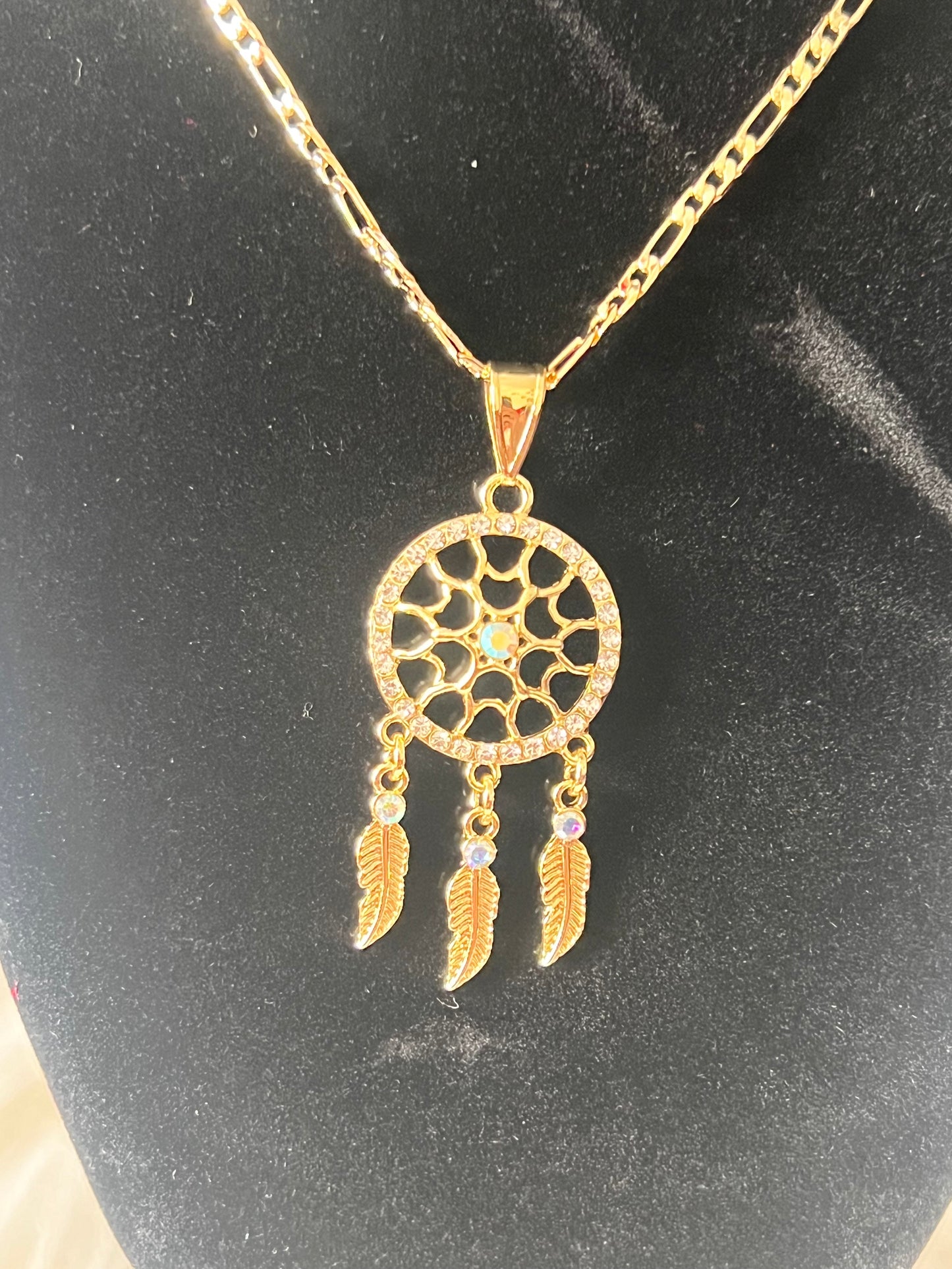 Collar atrapasueños dorado