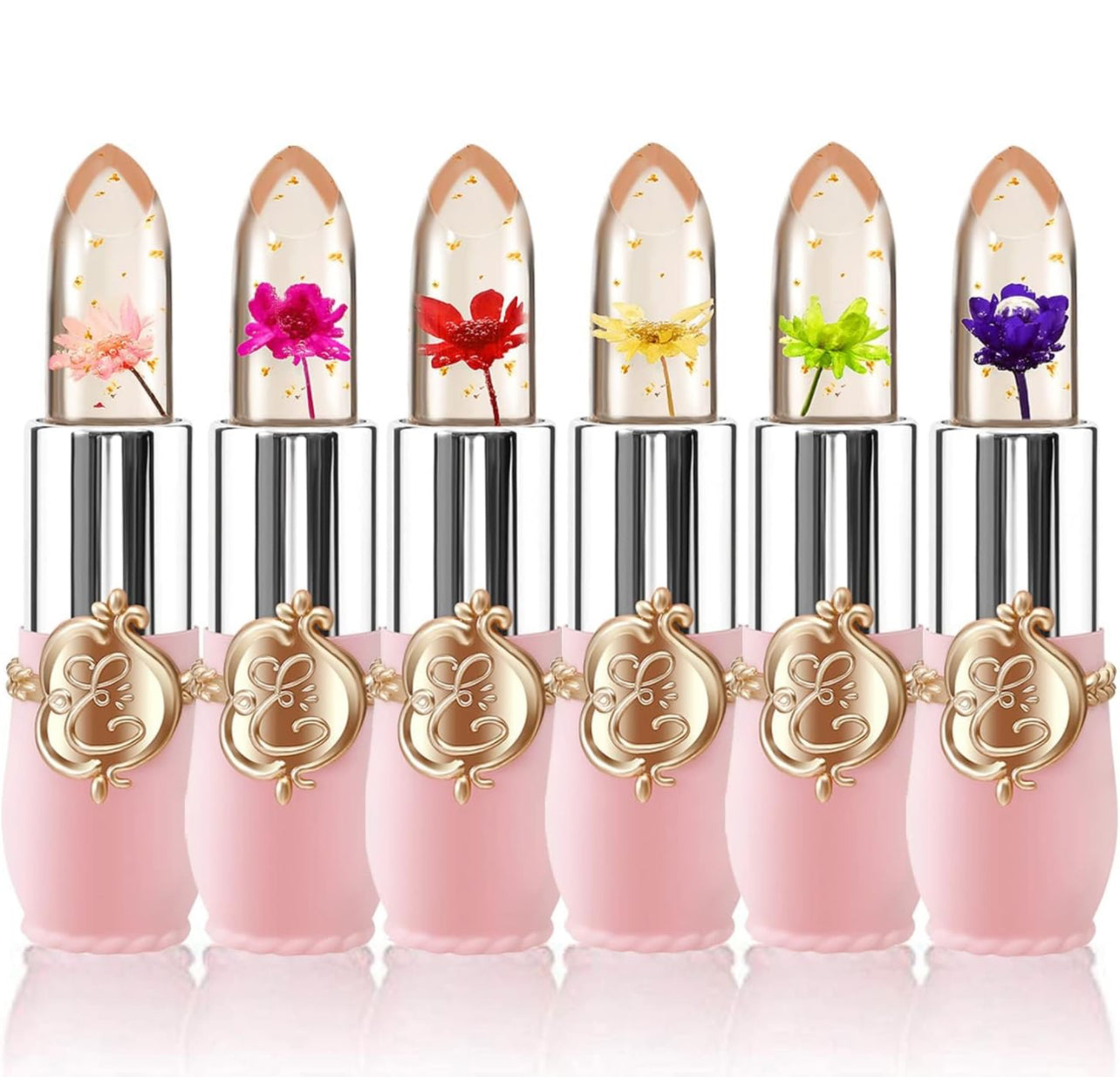 Lápiz labial con gelatina de flores