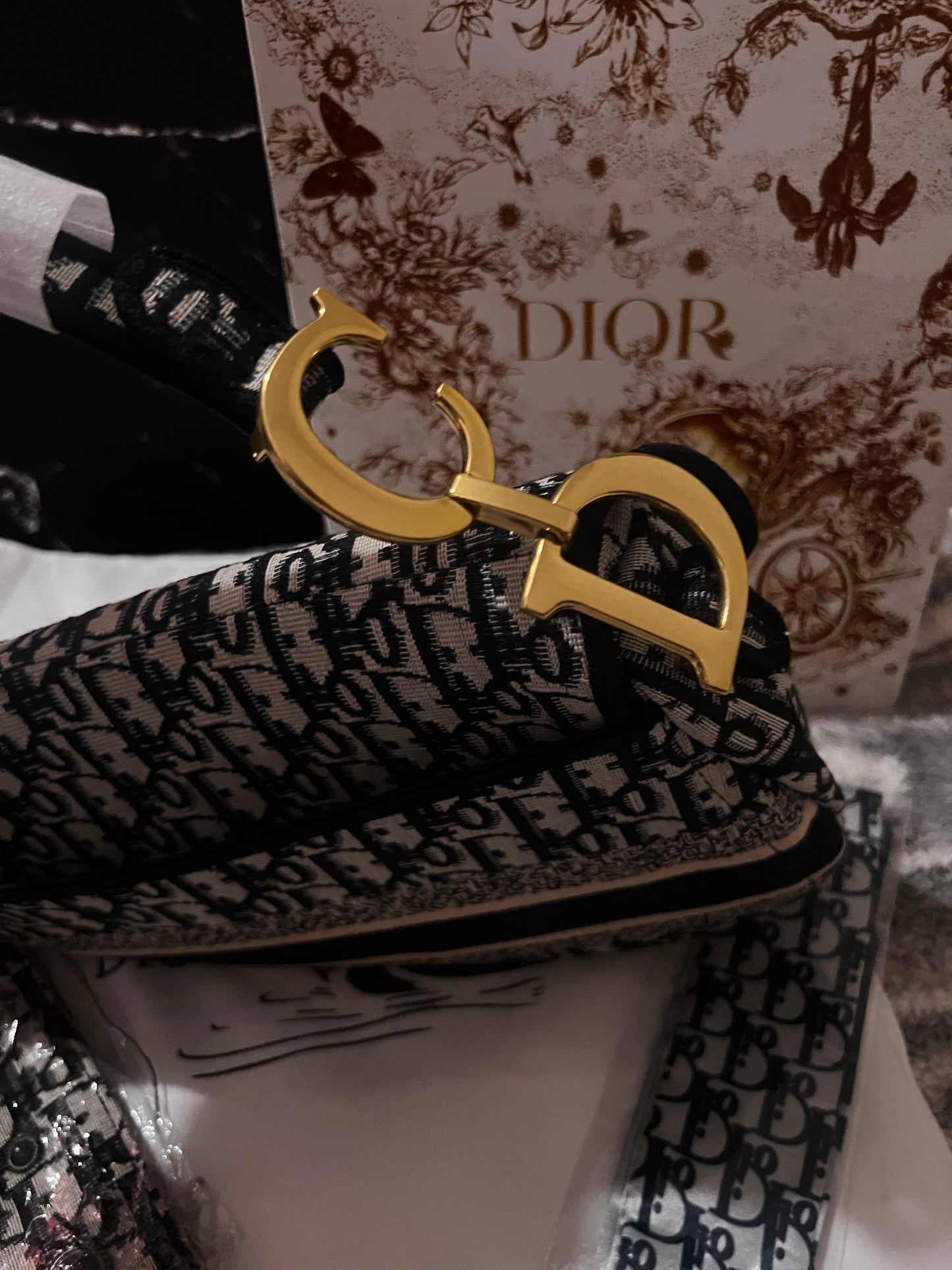 Bolso Saddle inspirado en el estampado de Dora Dior