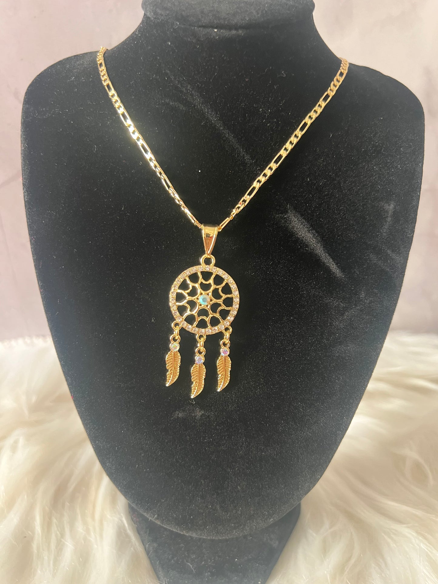 Collar atrapasueños dorado