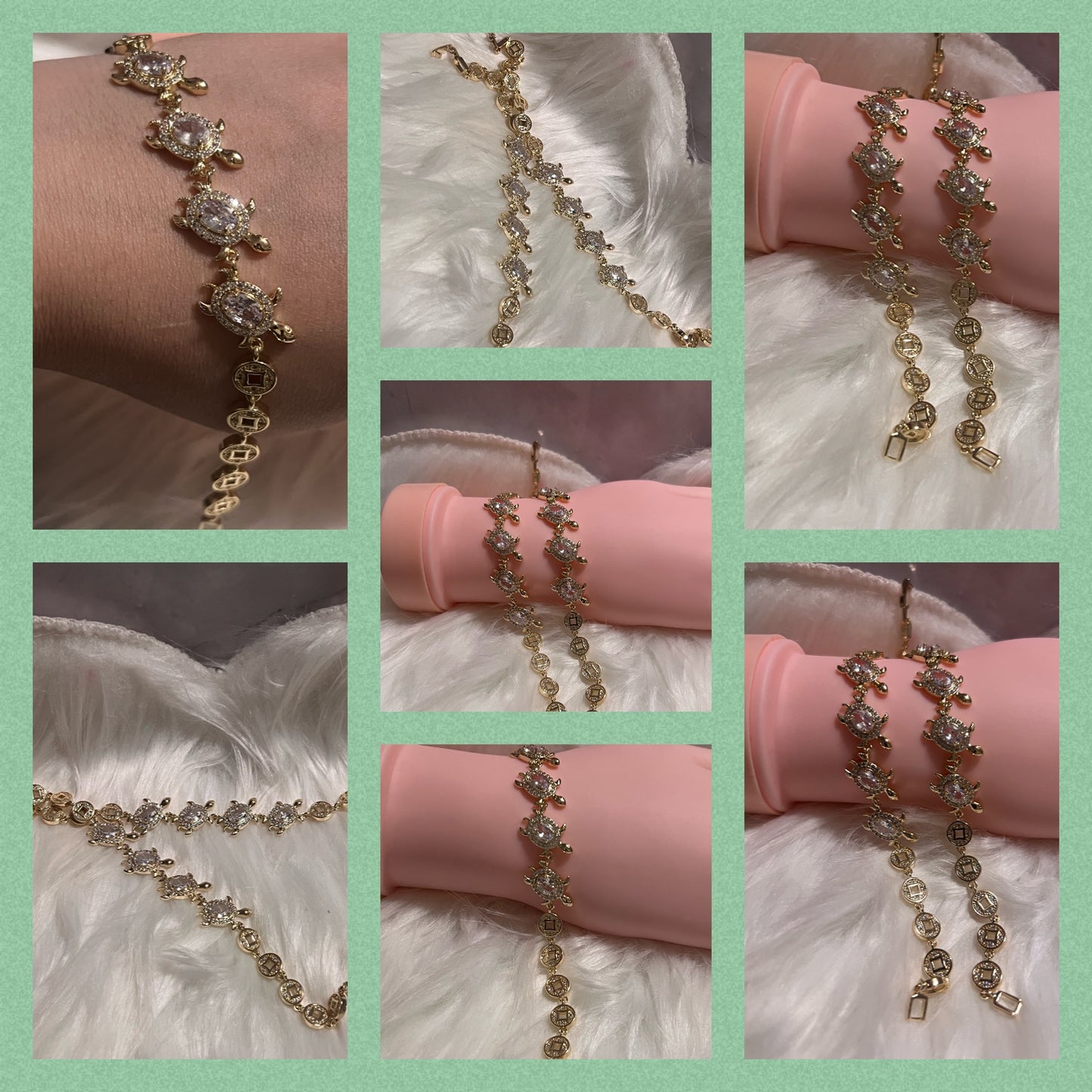 Pulsera de tenis con forma de tortuga