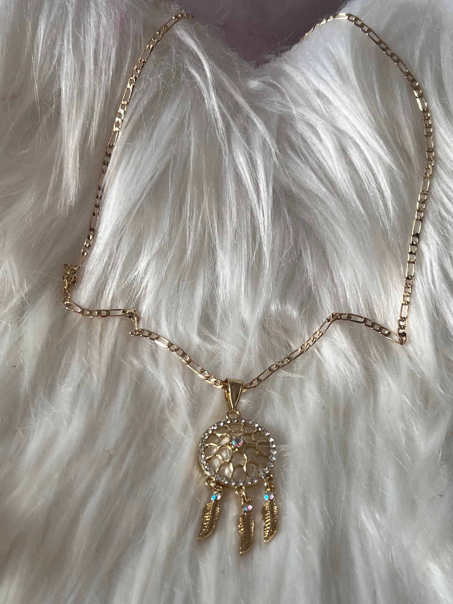 Collar atrapasueños dorado