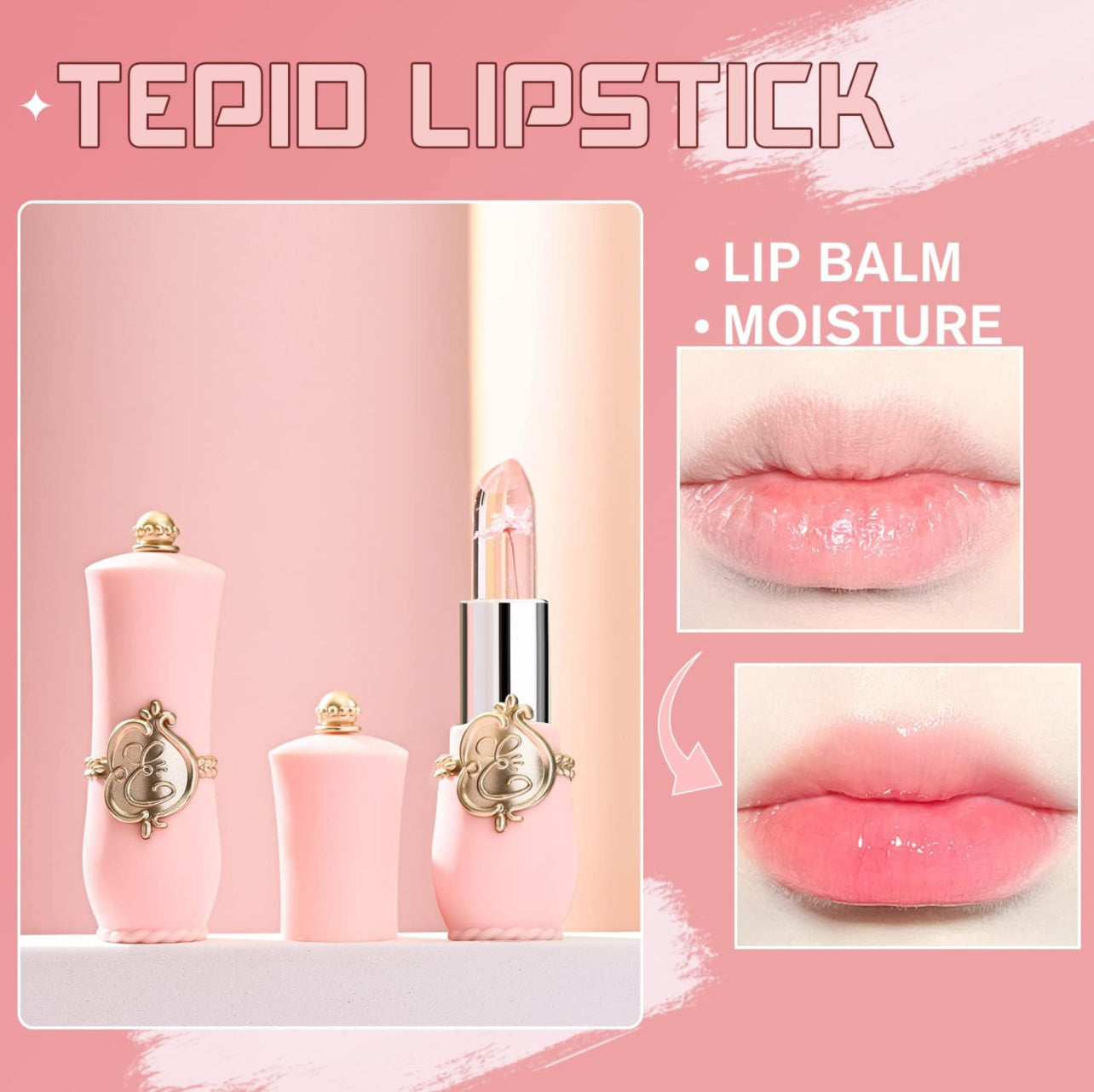Lápiz labial con gelatina de flores