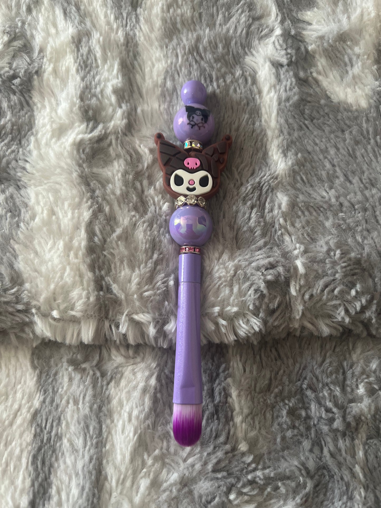 Juego de brochas de maquillaje de color morado Kuromi