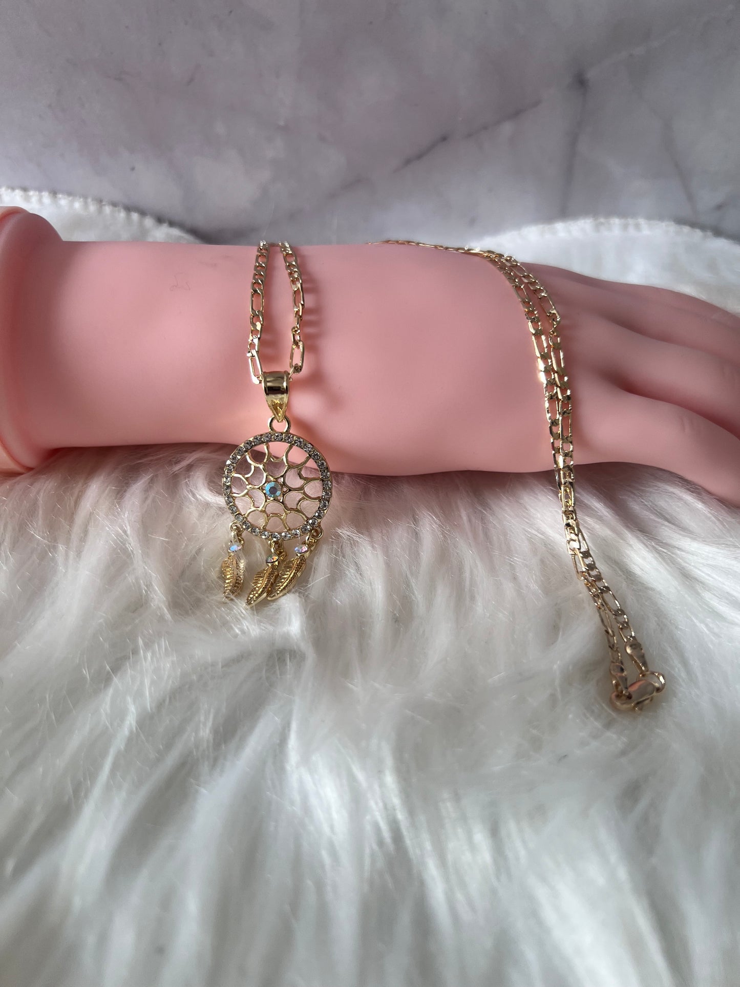 Collar atrapasueños dorado