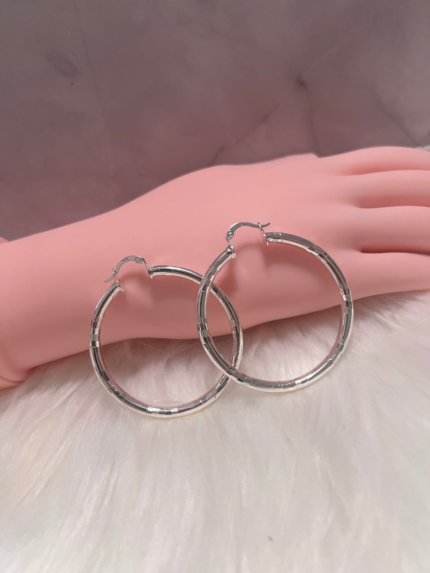 Pendientes de aro de plata lisa