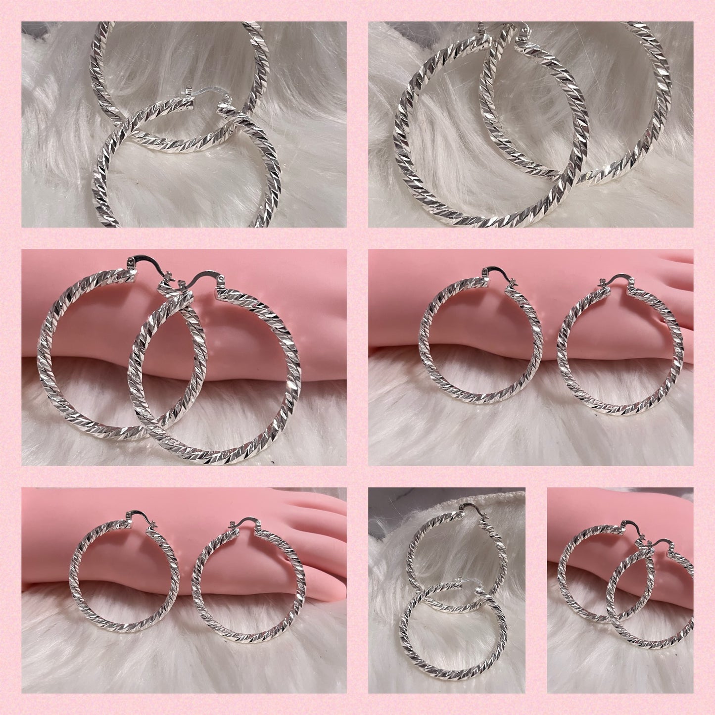 Pendientes de aro trenzado de plata