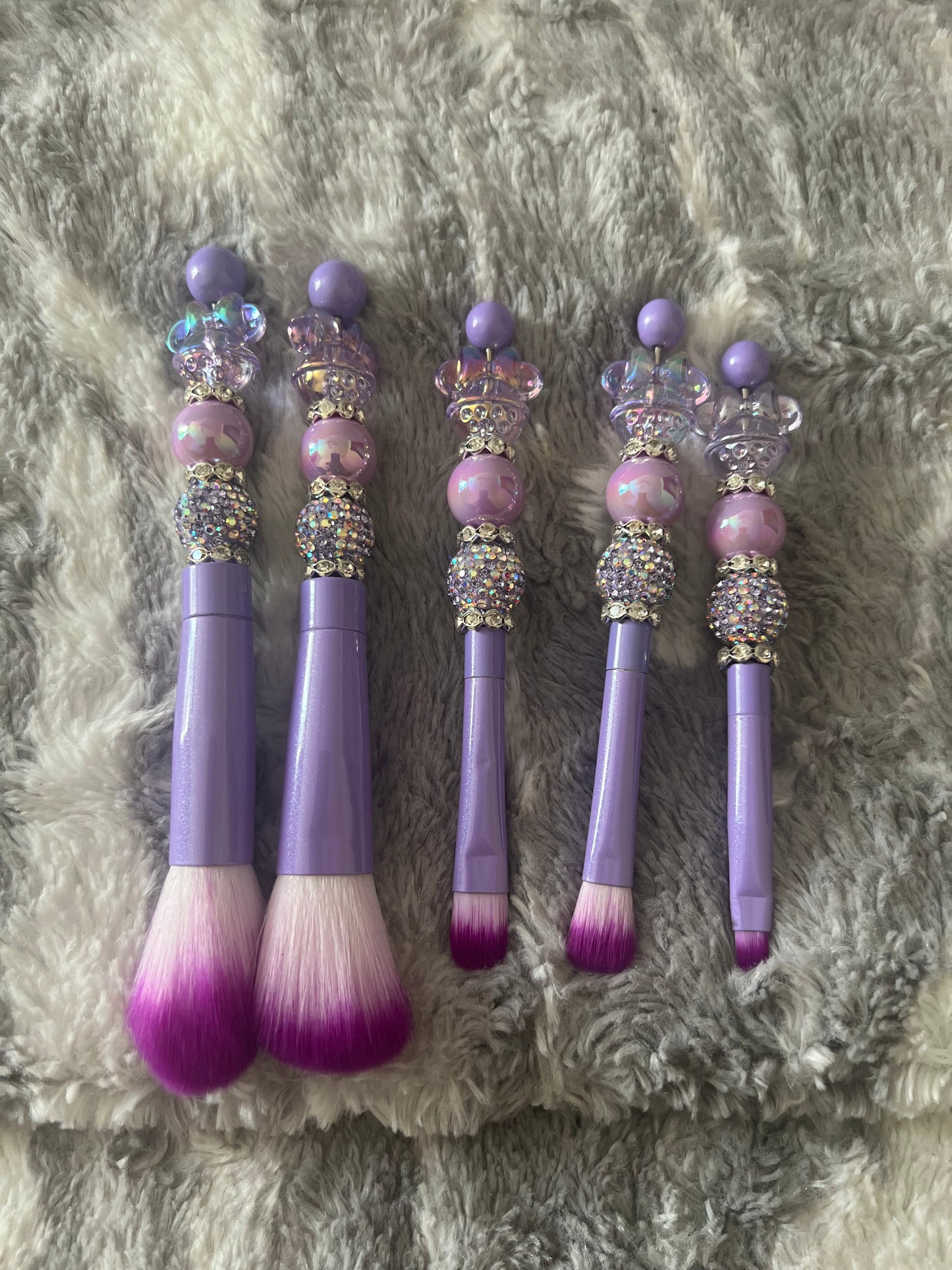Juego de brochas de maquillaje con cabezas de Minnie en color morado