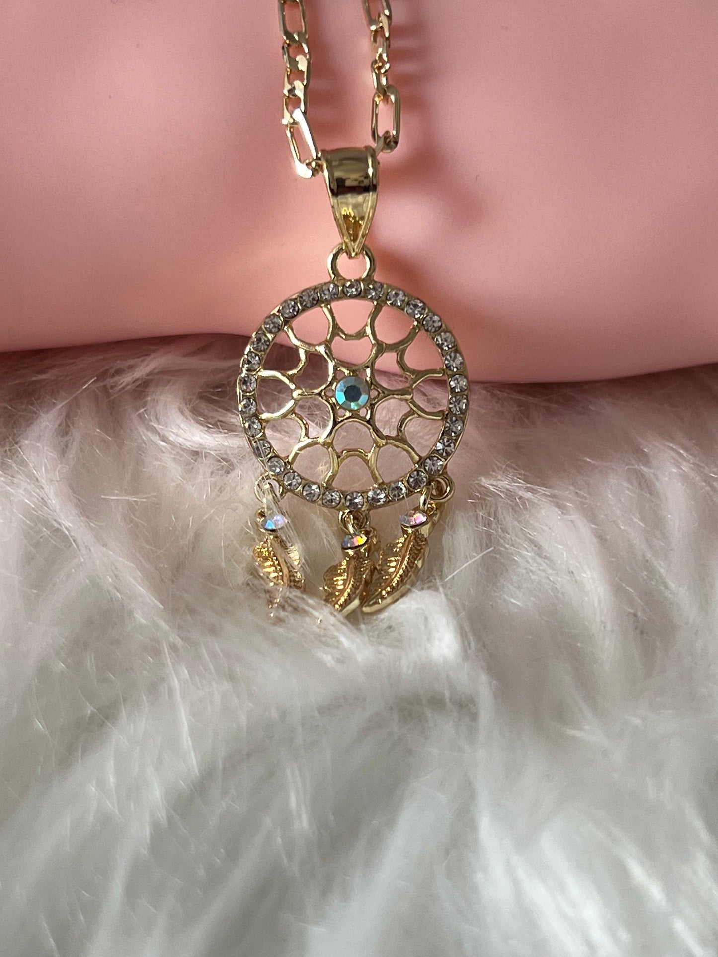 Collar atrapasueños dorado