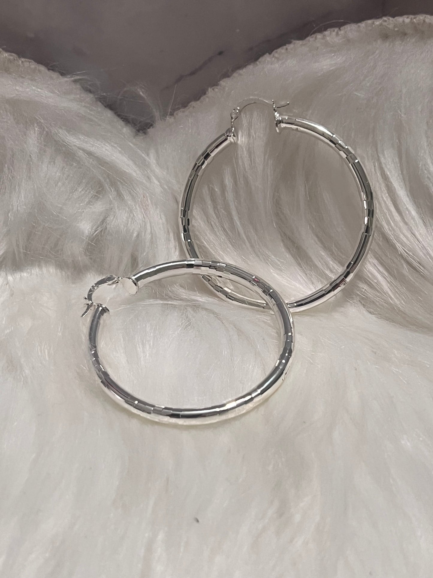 Pendientes de aro de plata lisa