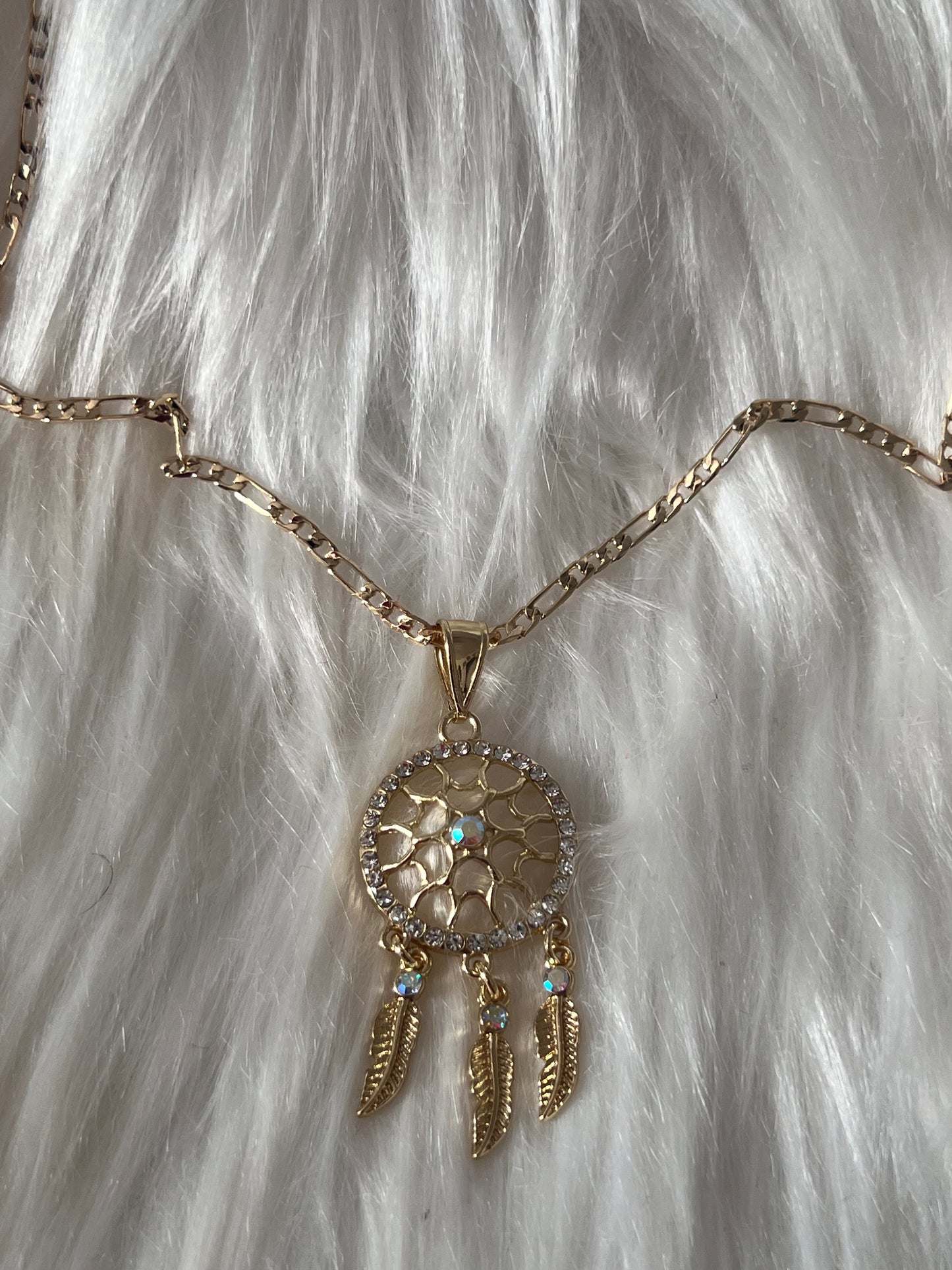 Collar atrapasueños dorado