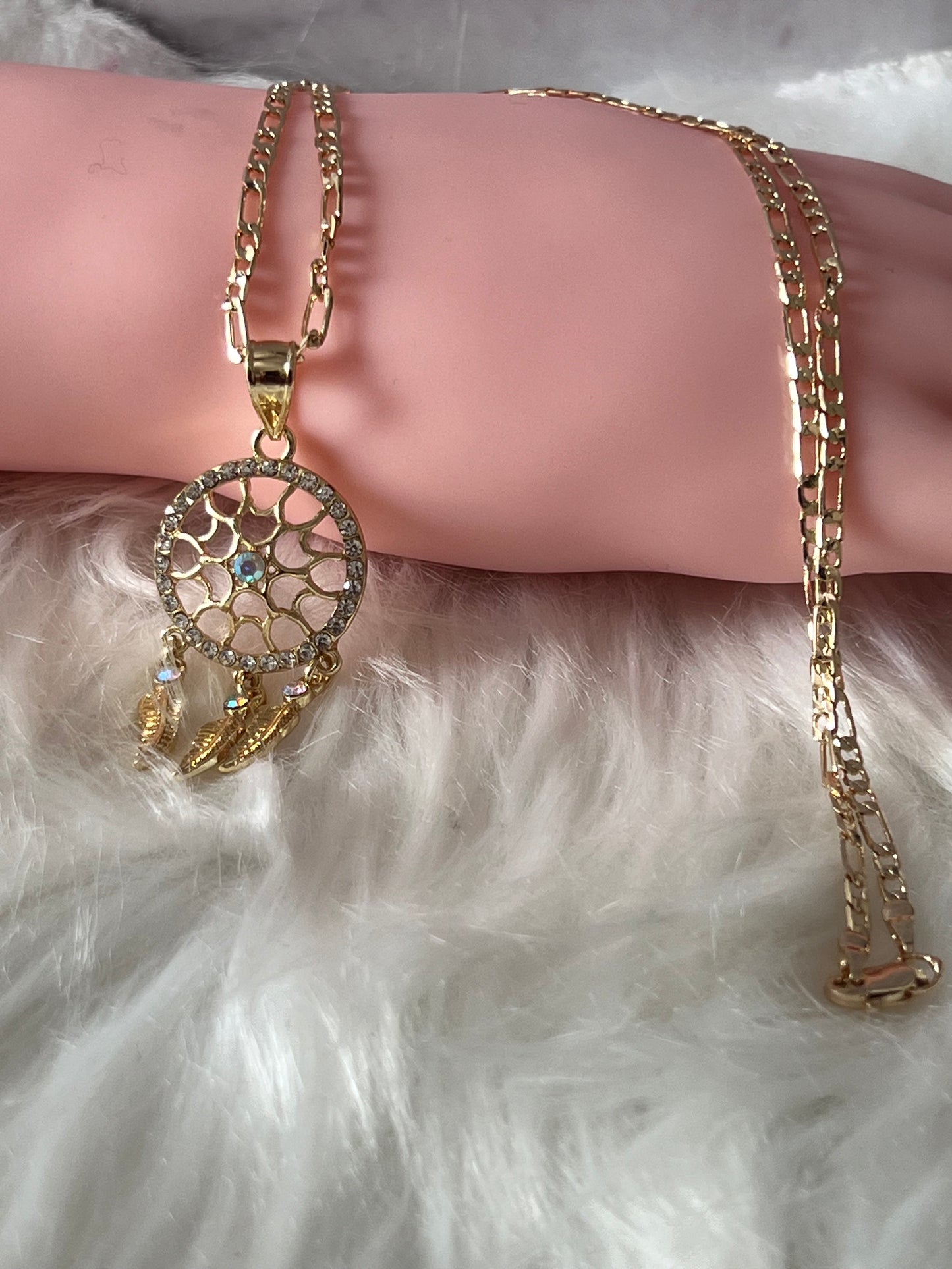 Collar atrapasueños dorado