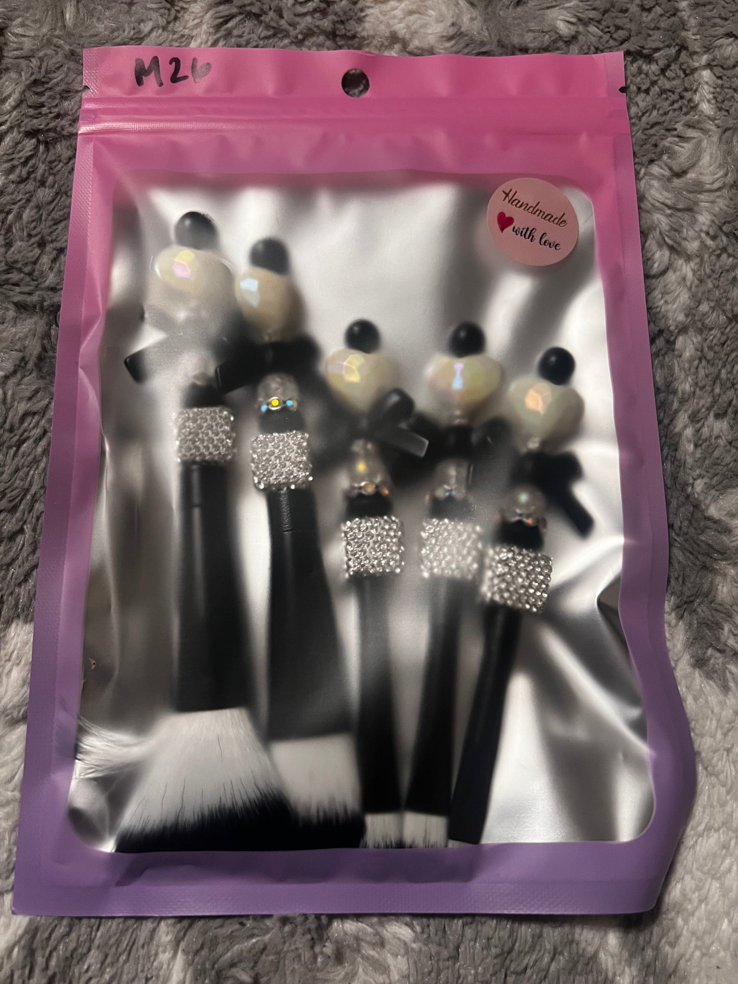 Juego de brochas de maquillaje Affair en blanco y negro