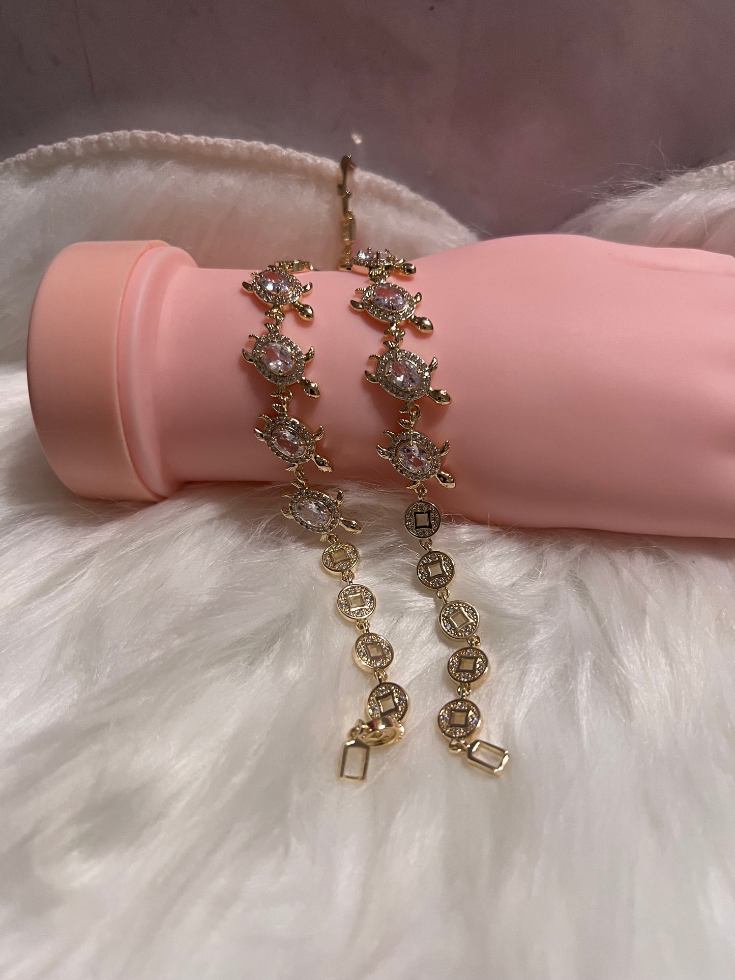 Pulsera de tenis con forma de tortuga