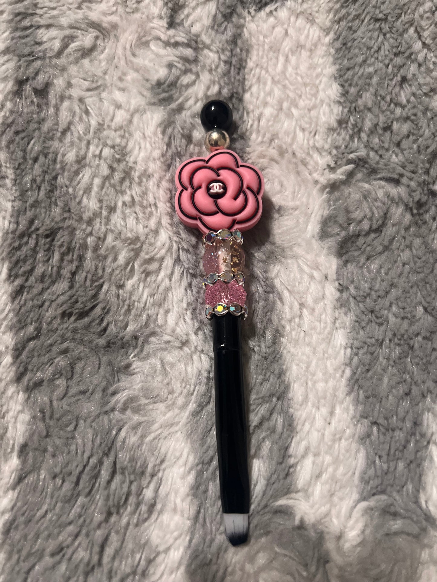 Juego de brochas de maquillaje CC Flower de color rosa y negro 🌸