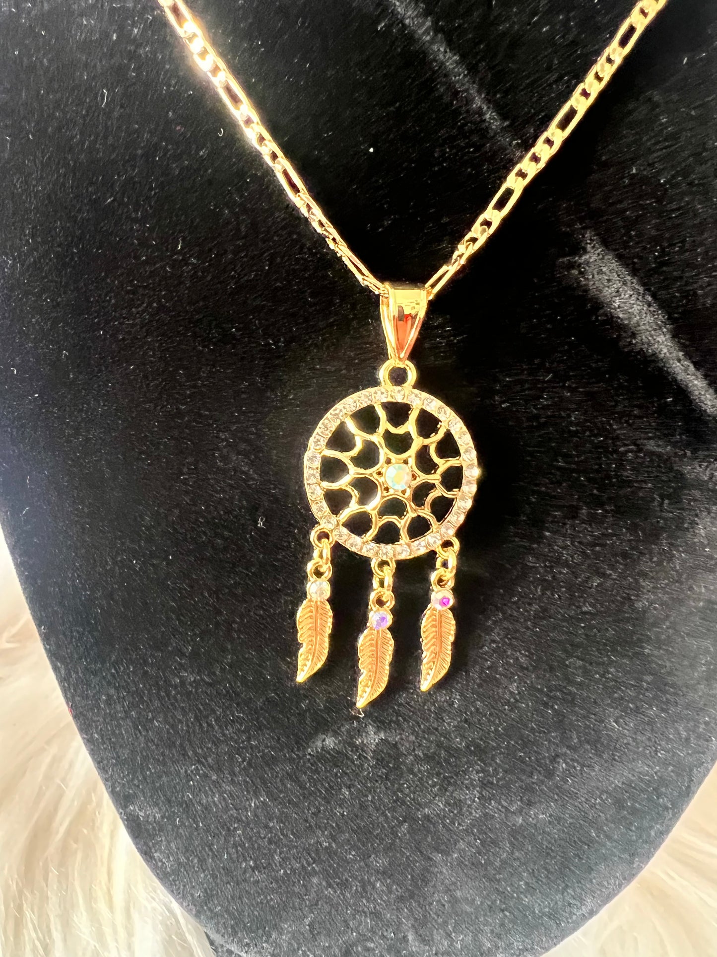Collar atrapasueños dorado