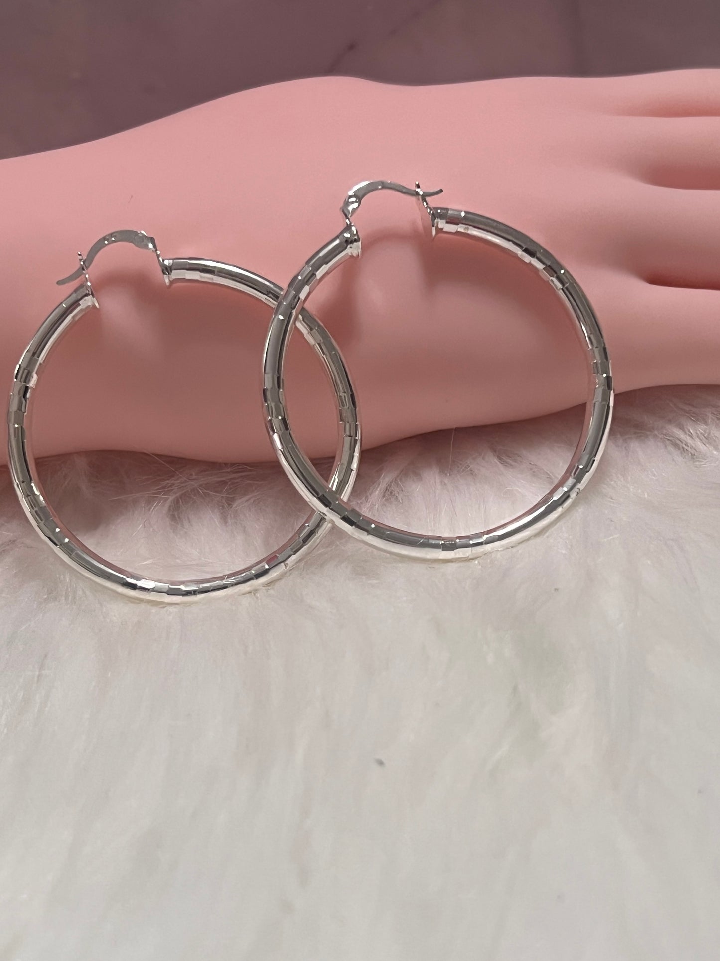 Pendientes de aro de plata lisa