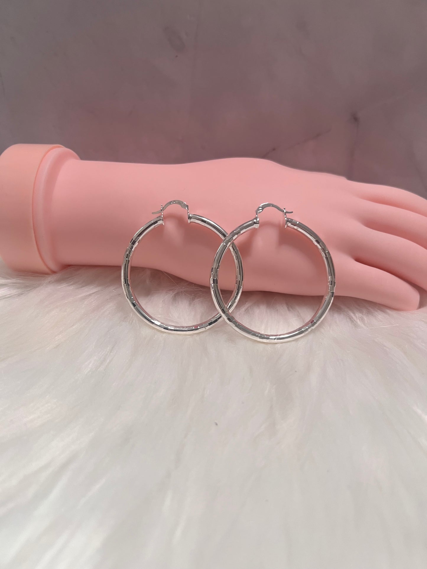 Pendientes de aro de plata lisa