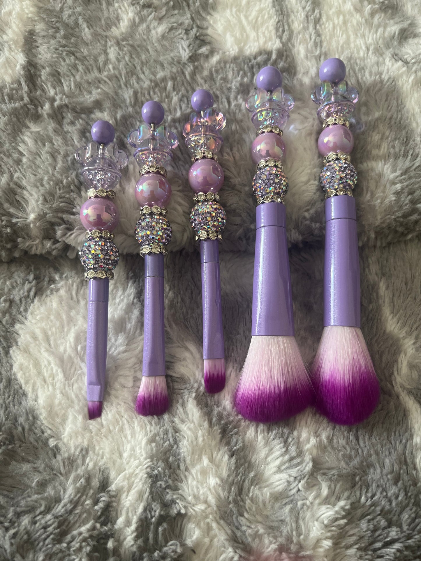 Juego de brochas de maquillaje con cabezas de Minnie en color morado
