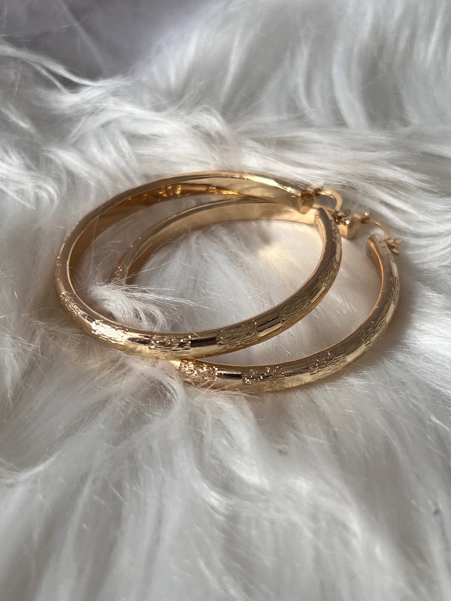 Gold Patched Hoop Earrings