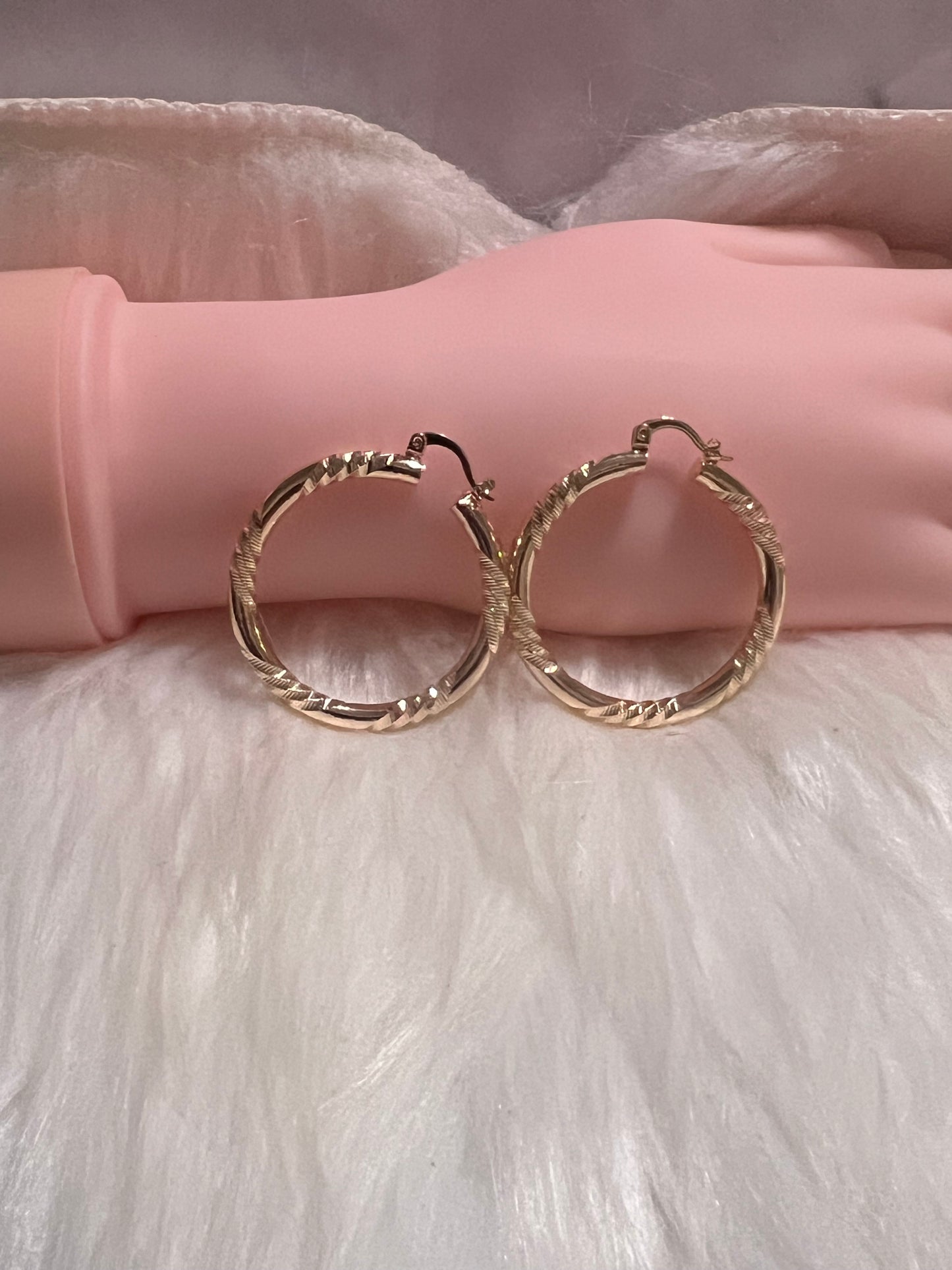 Diamond-Cut Hoop Earrings