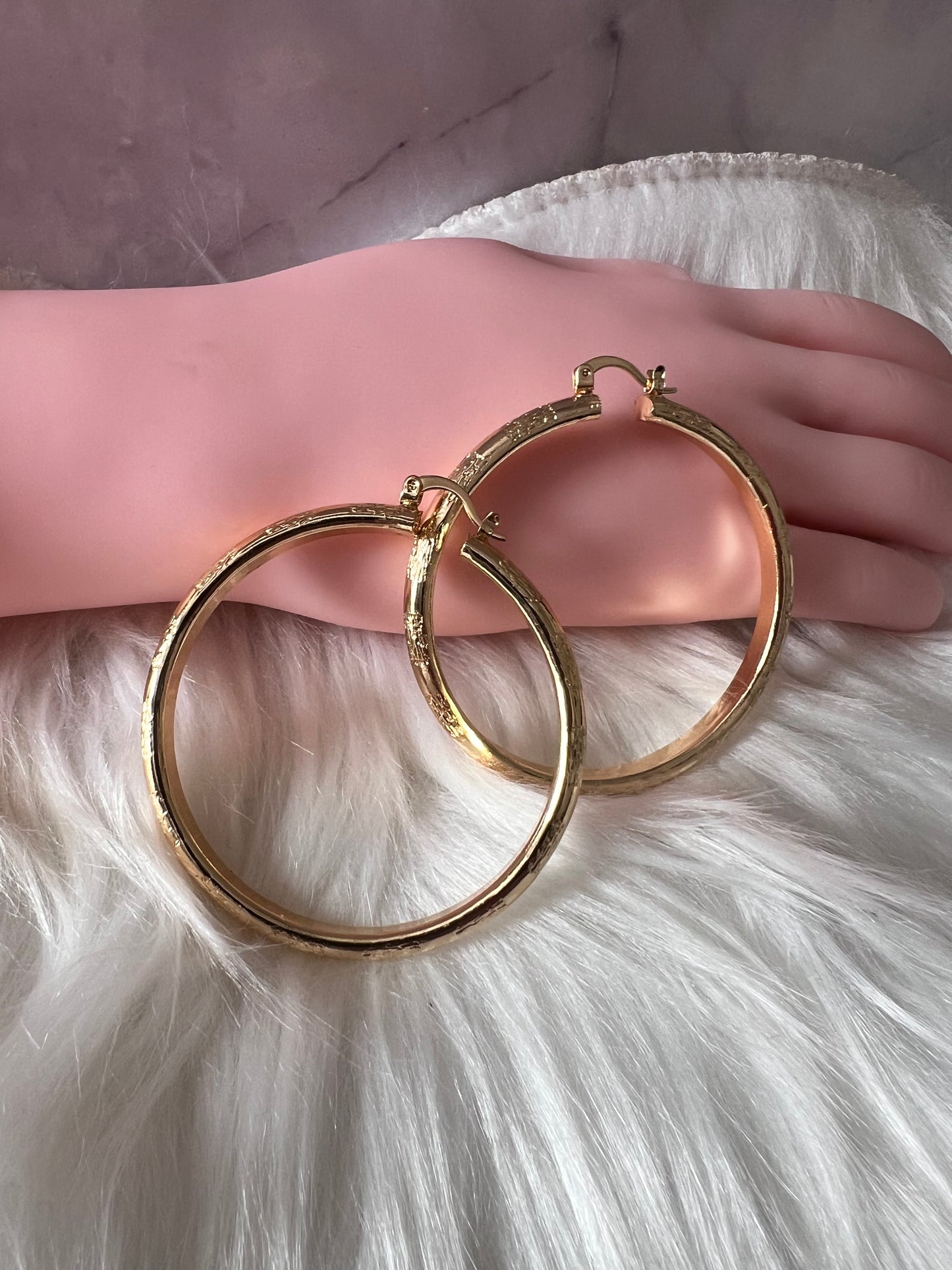 Gold Patched Hoop Earrings