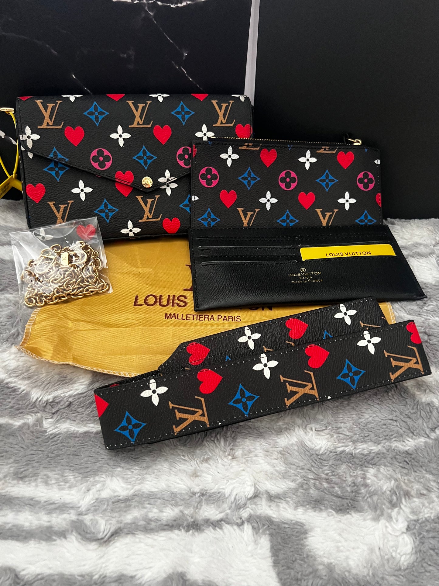 Lucys 5pc Multi Color Pattern LV  Bags