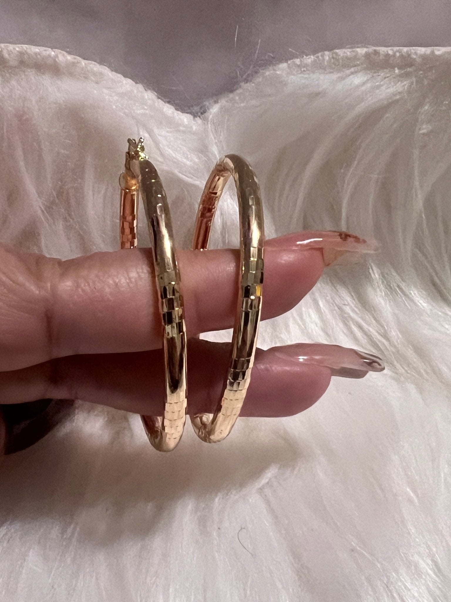 2” Smooth Cube Cut Gold Hoops - MOO Jewelry n Accessories Boutique