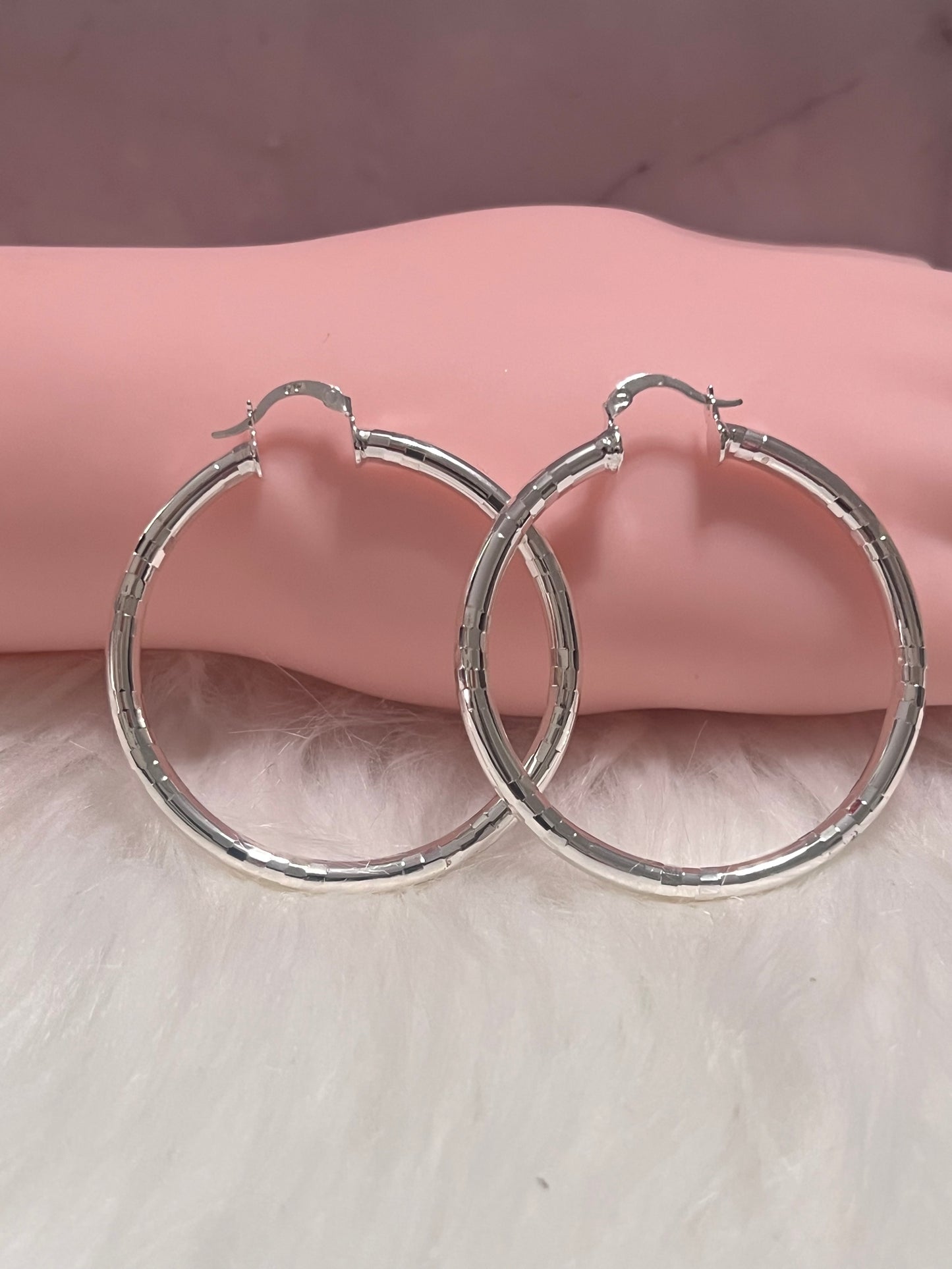 Smooth Silver Hoop Earrings