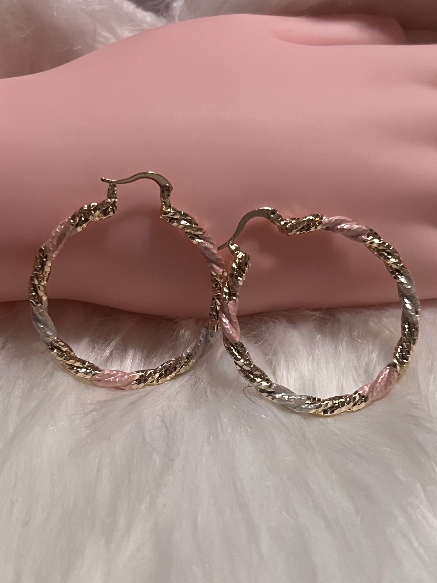 Trio Gold-Tone Twisted Hoop Earrings