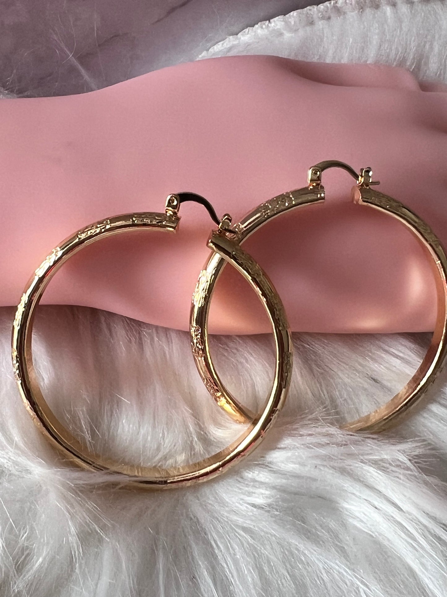 Gold Patched Hoop Earrings