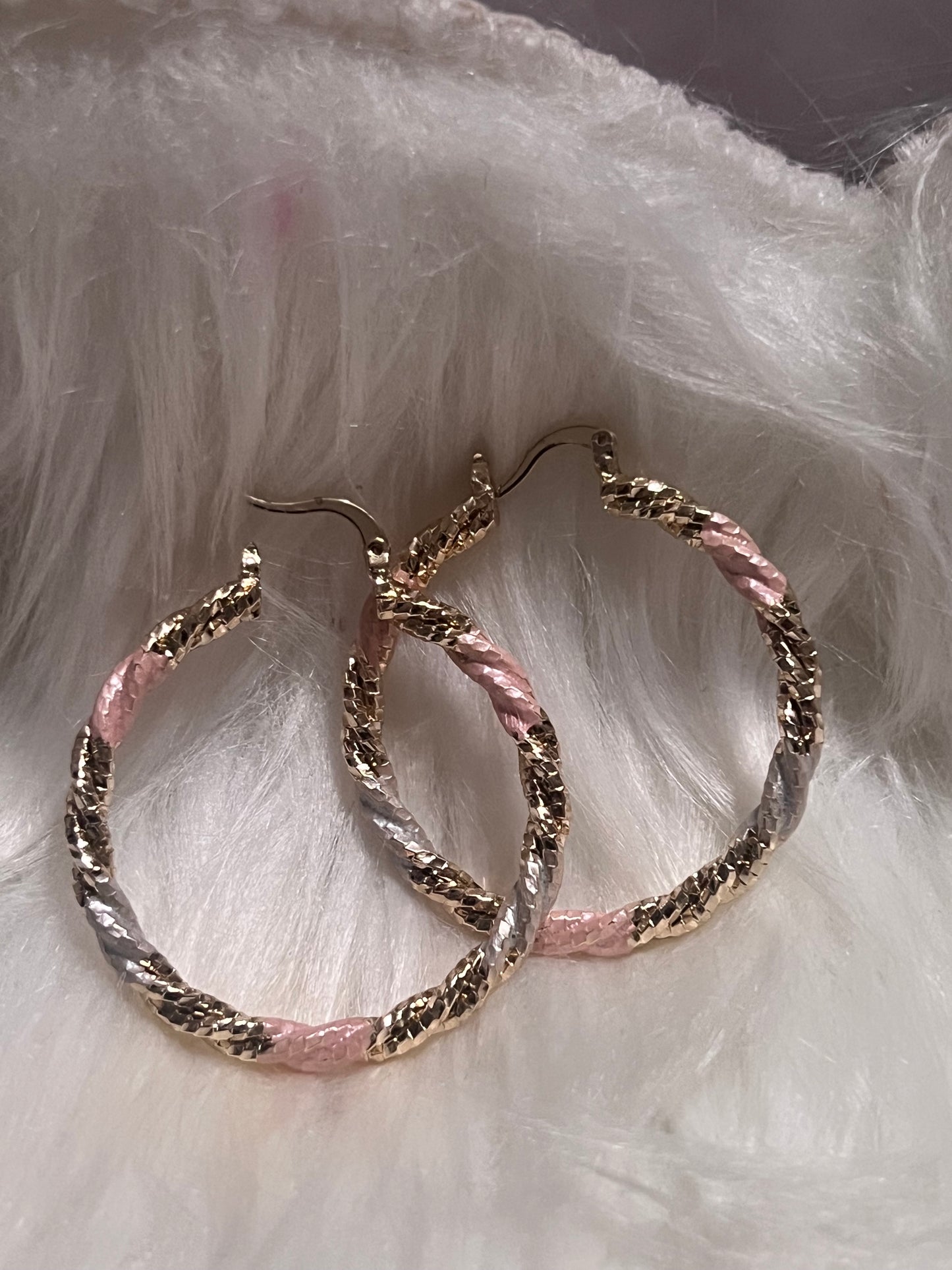 Trio Gold-Tone Twisted Hoop Earrings