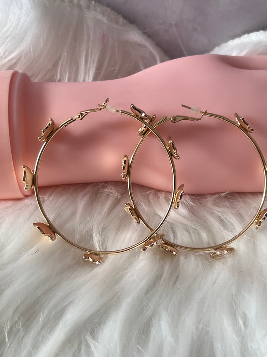 Butterfly Hoop Earrings