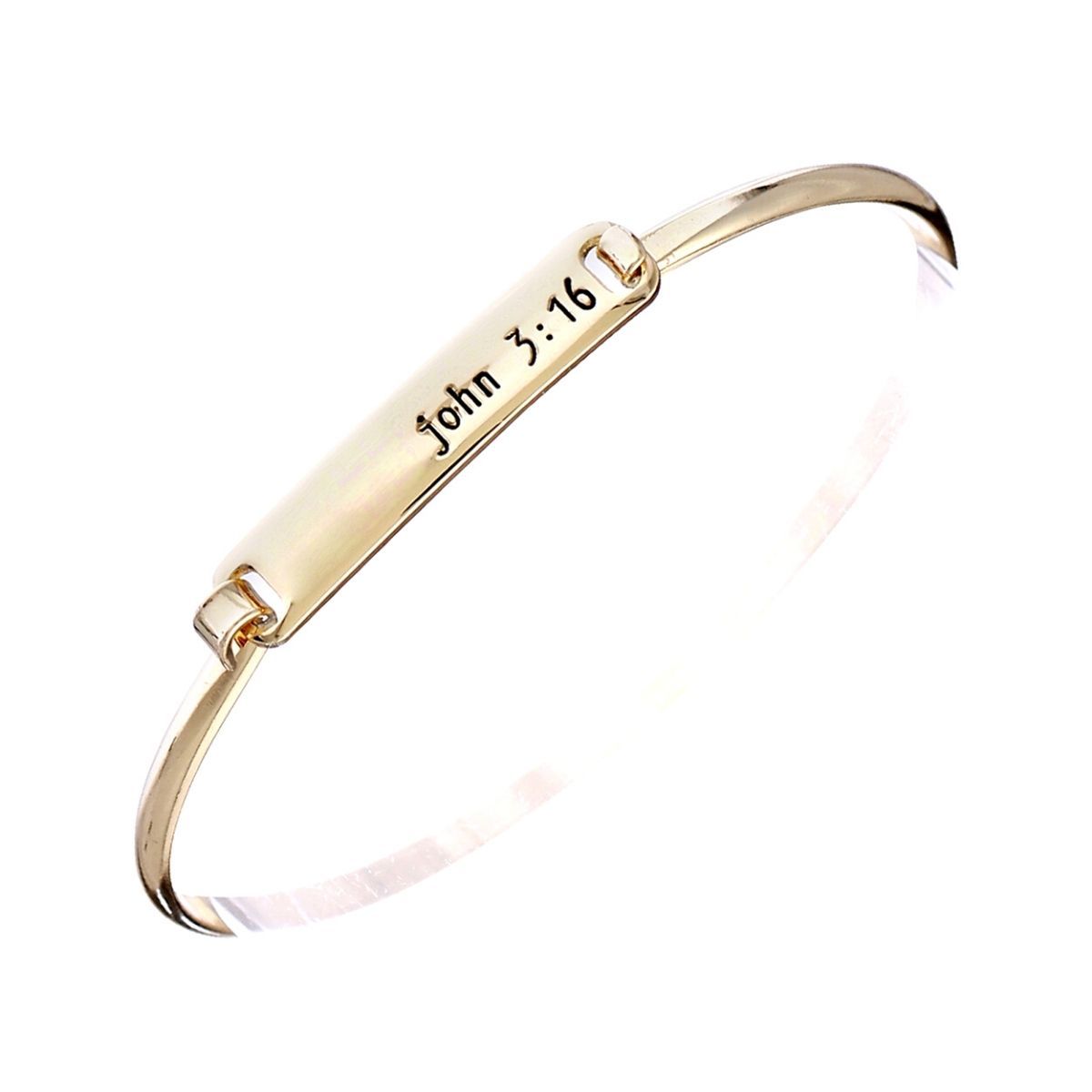 John 3:16 Gold Hook Bangle