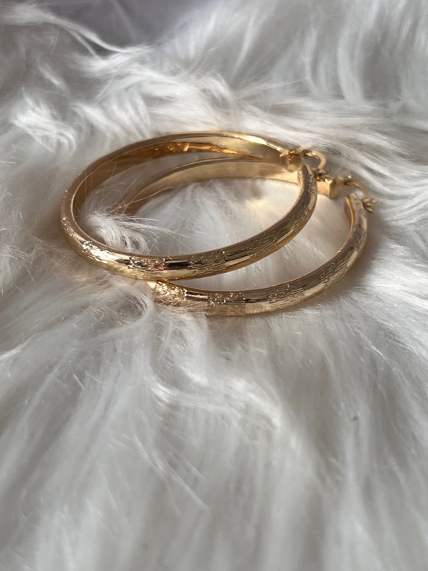 Gold Patched Hoop Earrings