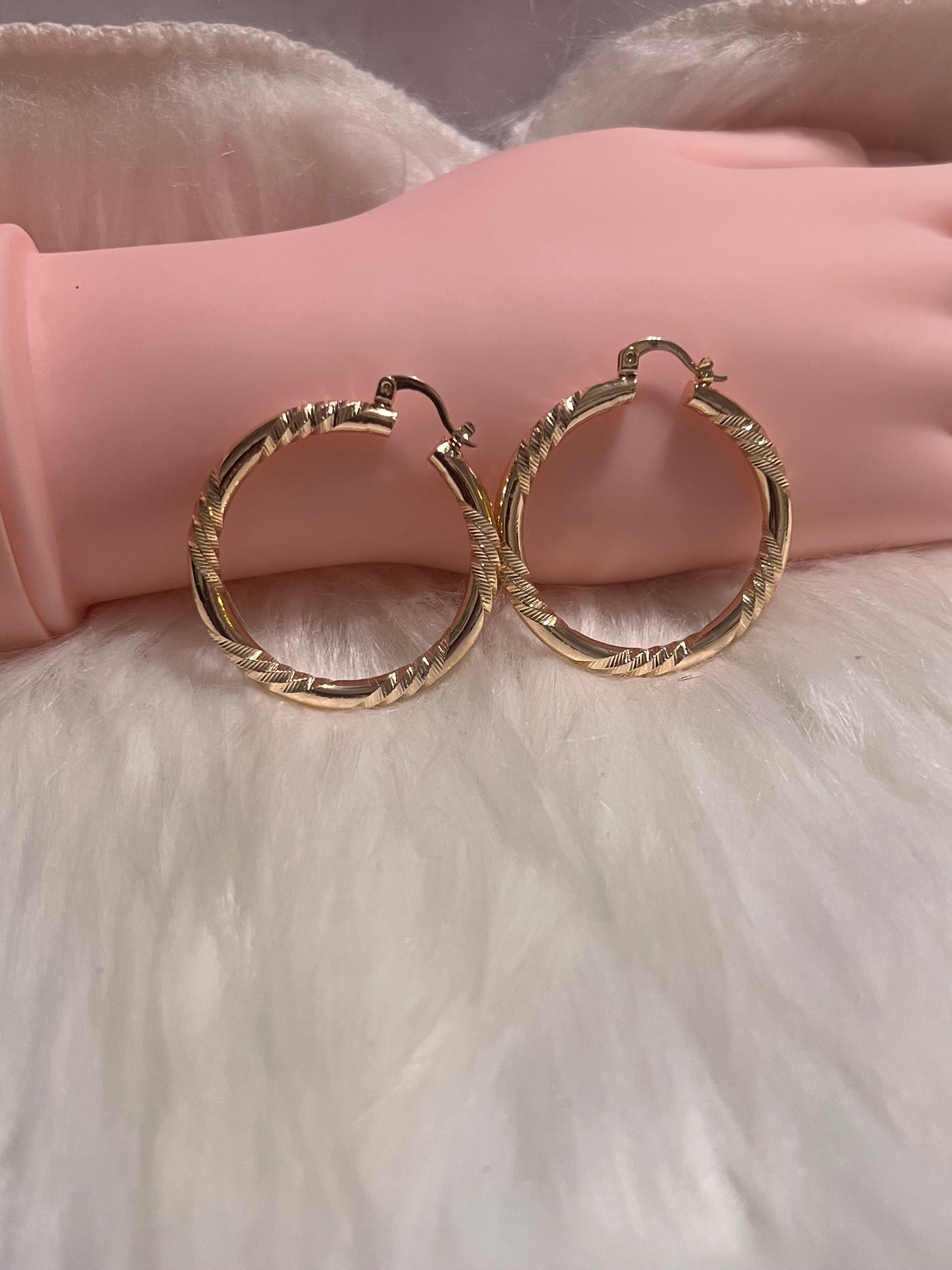 Diamond-Cut Hoop Earrings