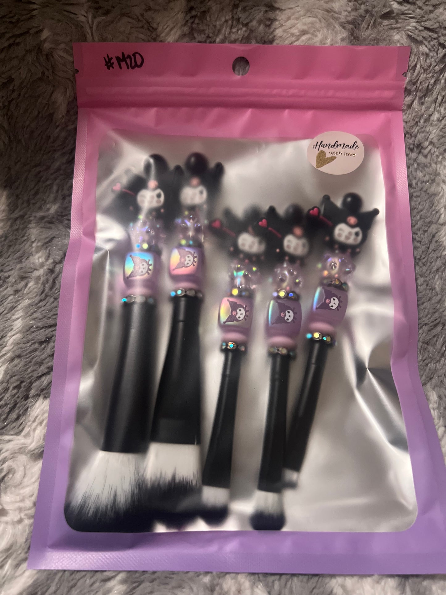 Black Kuromi Makeup Brush Set