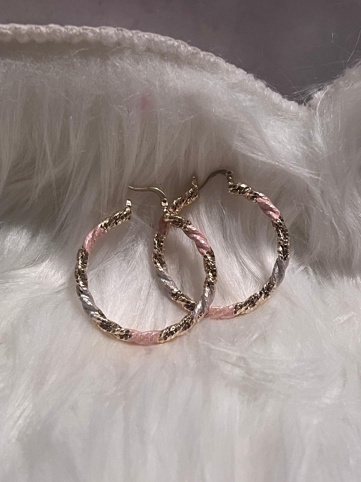 Trio Gold-Tone Twisted Hoop Earrings