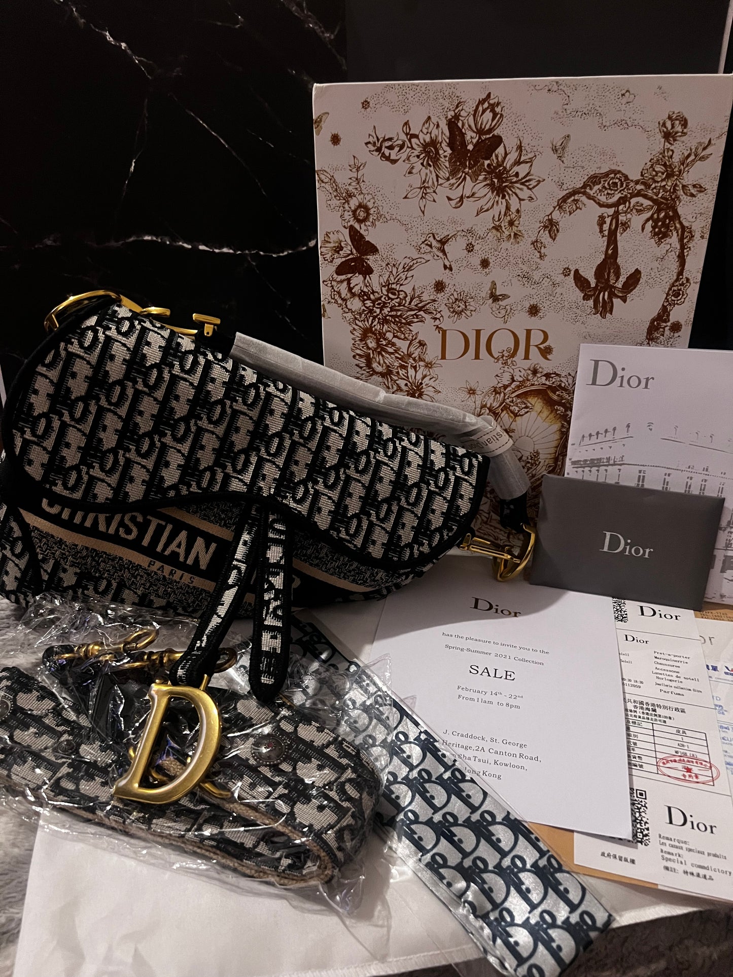 Dora Dior Pattern Inspired Saddle Bag