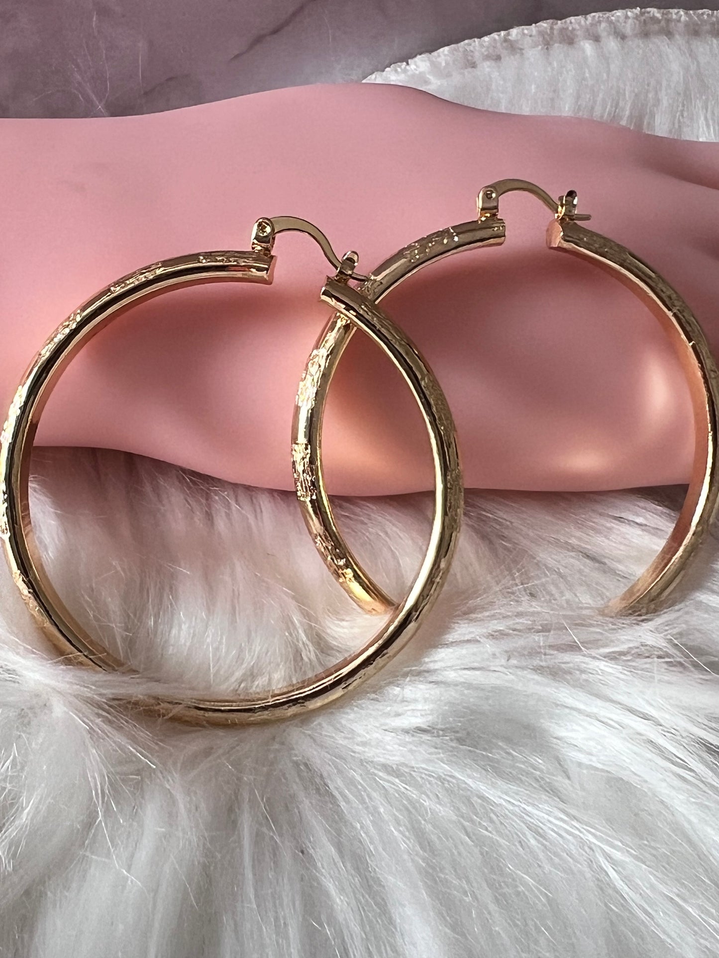 Gold Patched Hoop Earrings