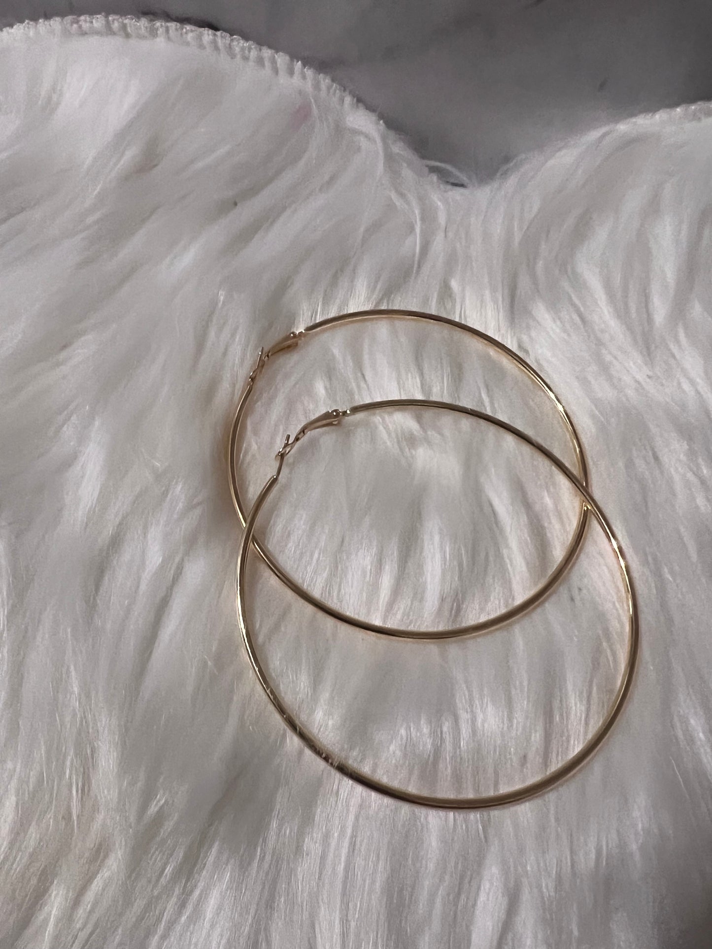 Thin large Gold Hoop Earrings