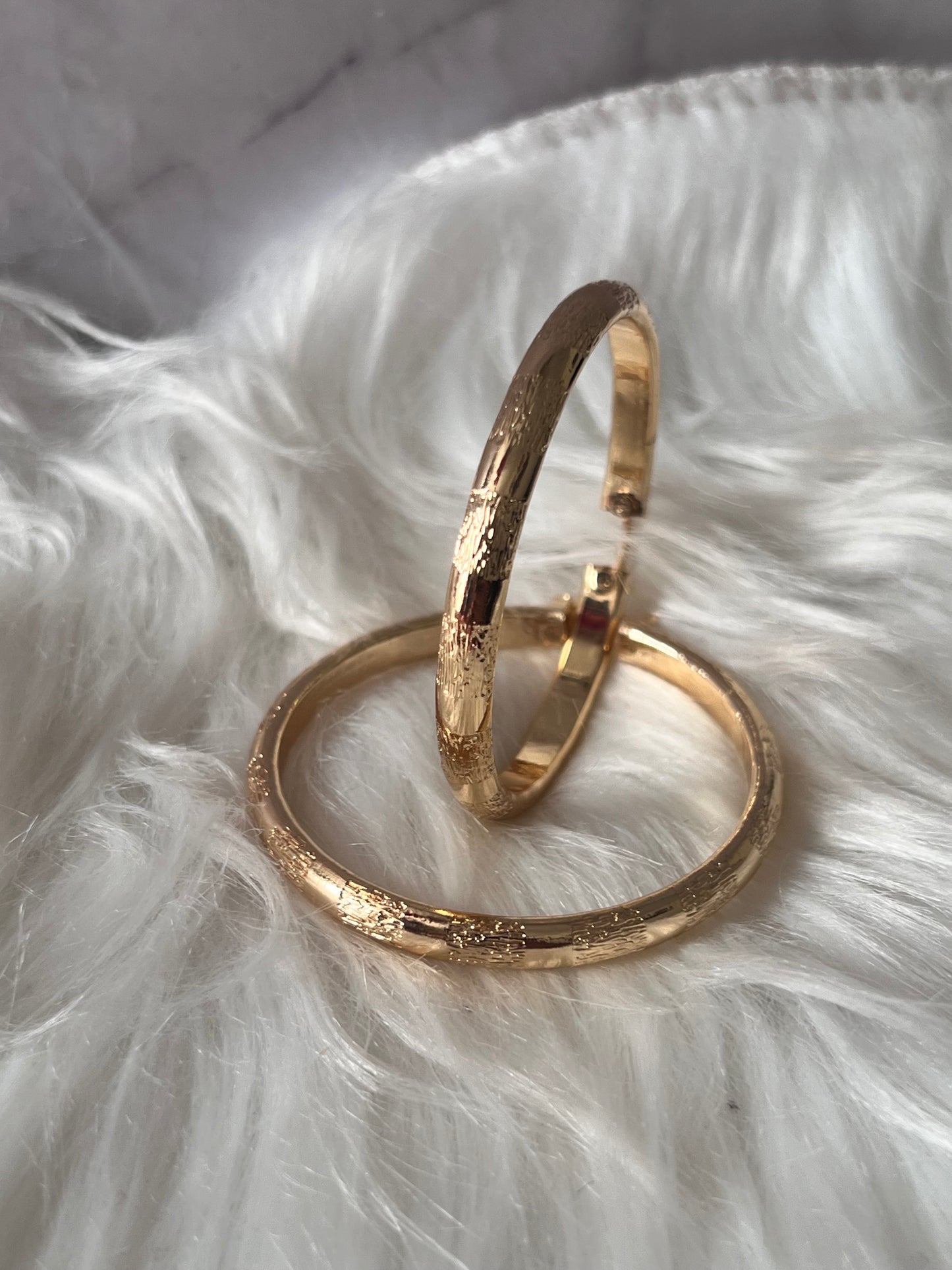 Gold Patched Hoop Earrings