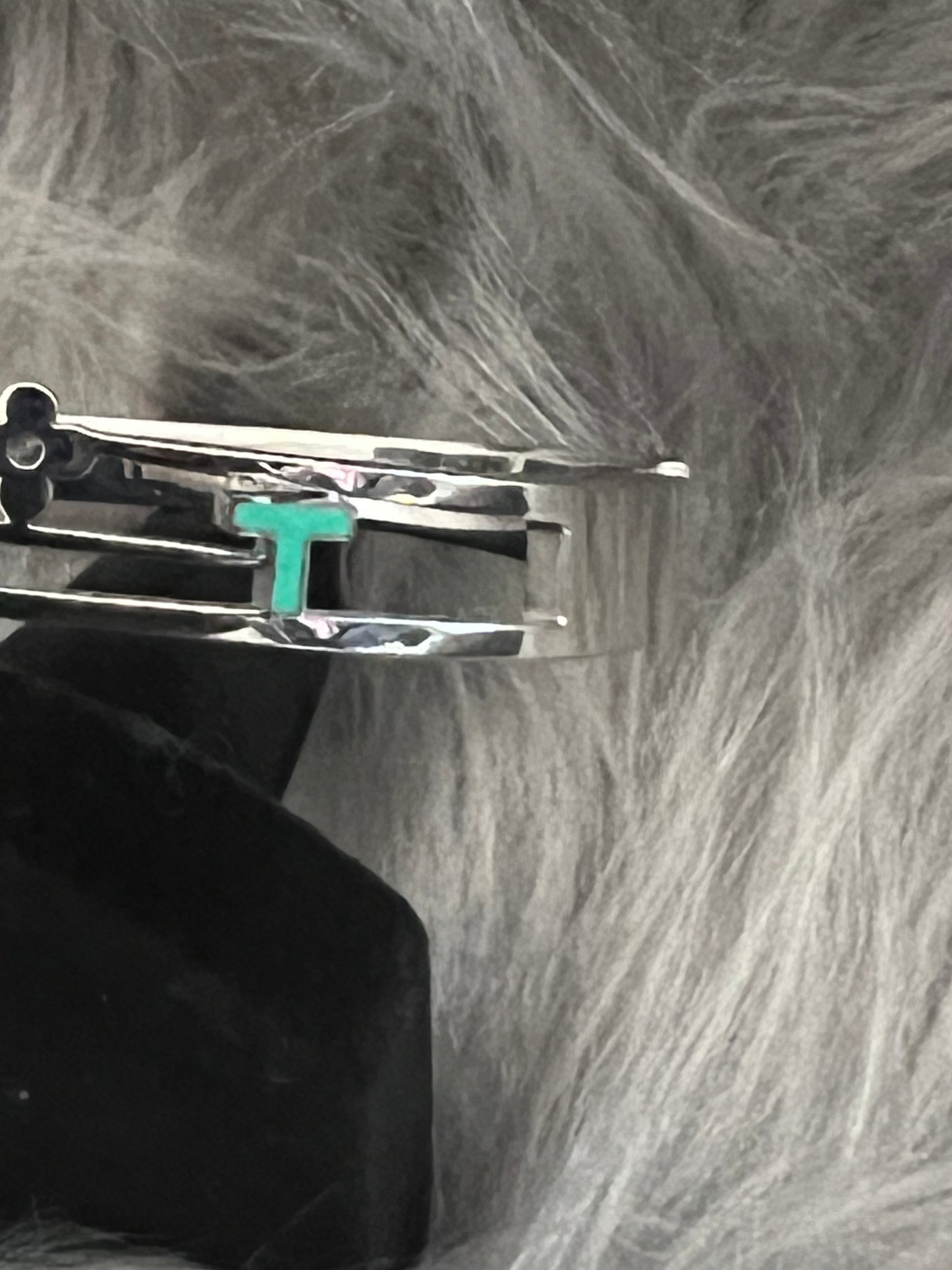 Teal Heart Crystal Bangle