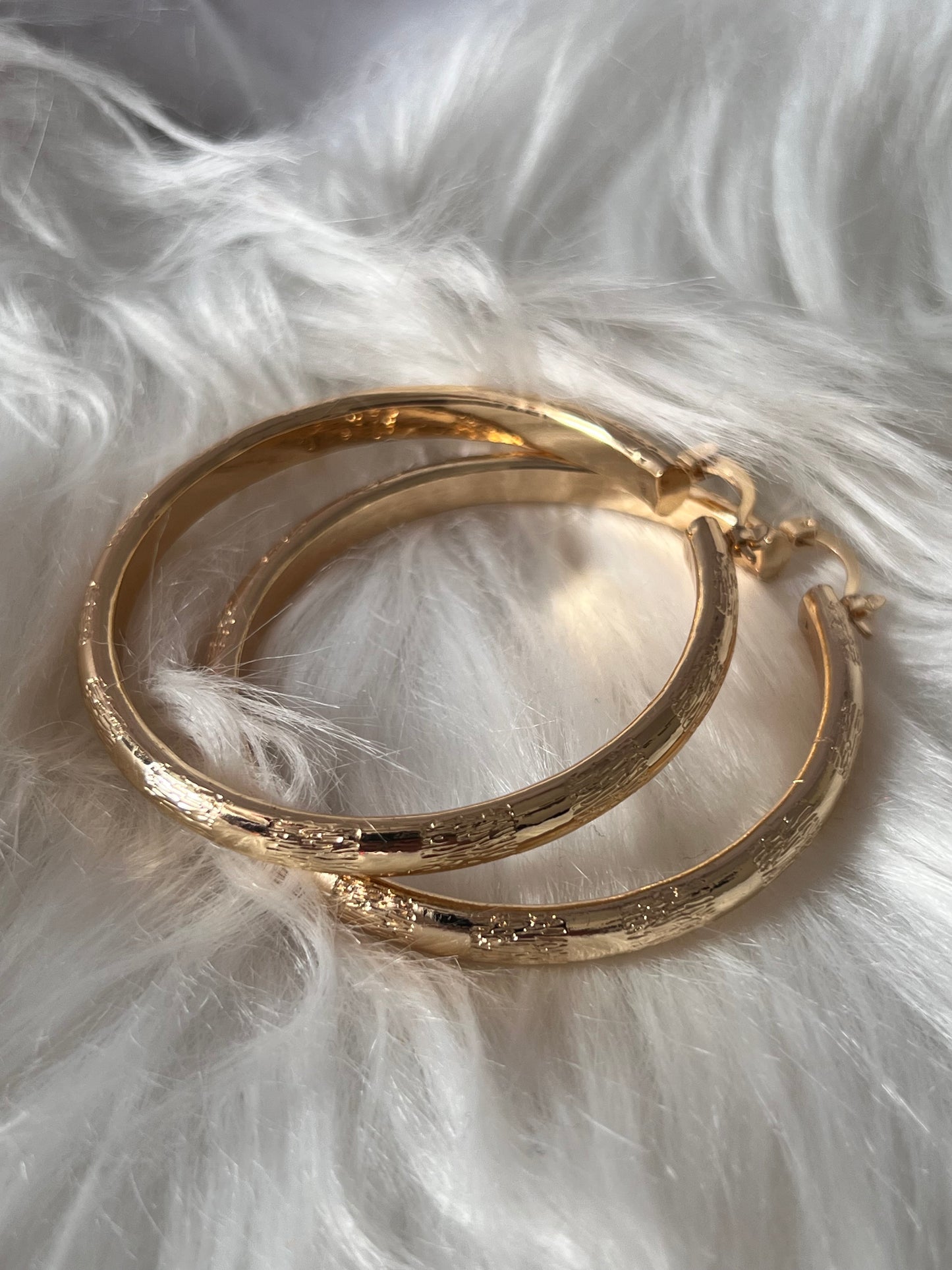 Gold Patched Hoop Earrings