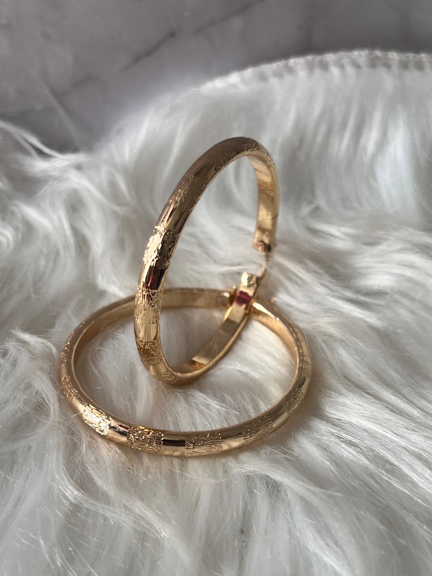 Gold Patched Hoop Earrings