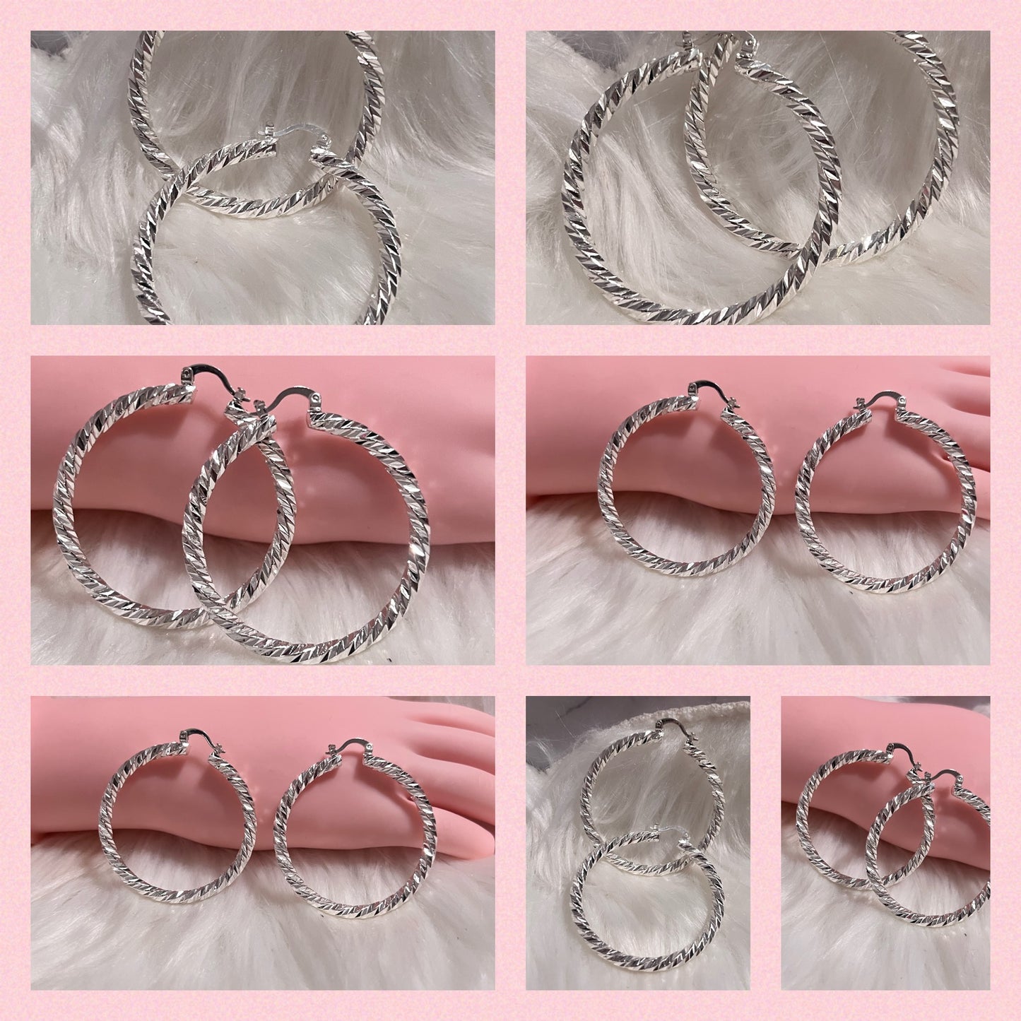 Silver Twisted Hoop Earrings