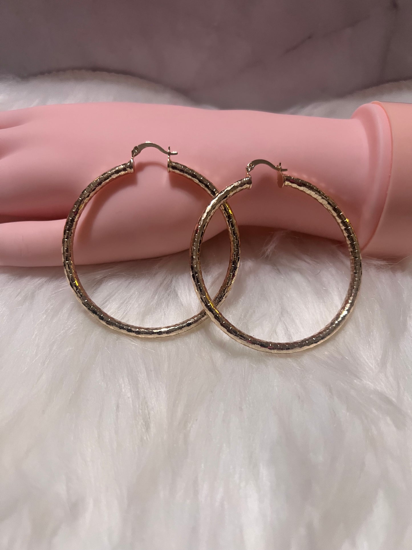 Honeycomb Gold Hoops