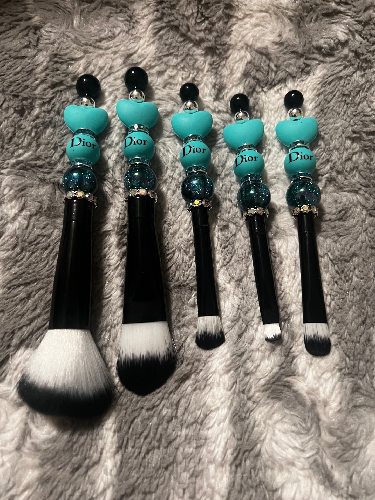 Black/Teal Dior Makeup Brush Set